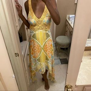 Nicole Miller Hi/Low Yellow Floral Dress 💛